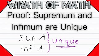 Proof Supremum and Infimum are Unique  Real Analysis [upl. by Ocire]