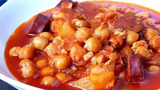 Garbanzos con CHORIZO  Receta de GUISO ✅ [upl. by Aiem]