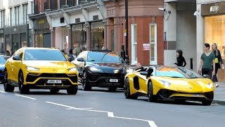 LAMBORGHINI SQUAD TAKING OVER the streets of central London [upl. by Ilona888]