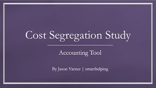 Cost Segregation Study Template 2 versions [upl. by Teirrah]