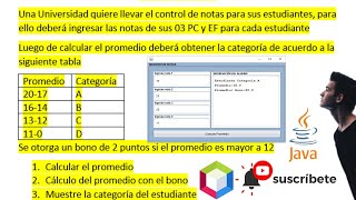 Control de Notas en Java  Ejemplo Práctico de Cálculo de Promedio y Categoría [upl. by Kirre904]