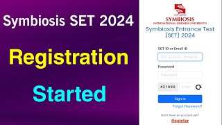 Symbiosis SET 2024 Registration Started  How to Fill the application form Details Application [upl. by Inaflahk]