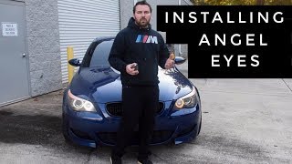 Bmw E60 5 series headlight removal  Lux angel eye review amp install [upl. by Florina]