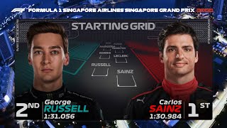 F1 Starting Grid For The 2023 Singapore Grand Prix [upl. by Nallid326]