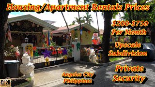 HOUSING APARTMENT RENTALS  200 750 USD IN A VERY UPSCALE SUBDIVISION IN THE PHILIPINES [upl. by Jovia]