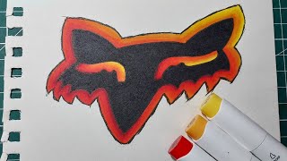 comment dessiner le logo fox dessin moto [upl. by Verras]