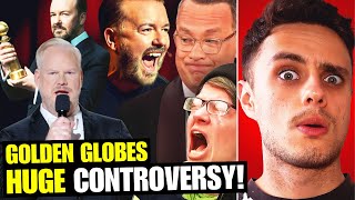 Ricky Gervais OWNS Snowflakes Winning Golden Globe Award Jim Gaffigan Makes CRAZY Hollywood Joke [upl. by Yeoz719]