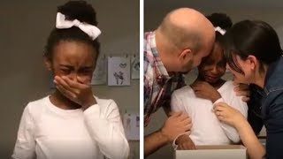 Girl Surprised with Gift of Adoption Tearjerker [upl. by Adnalor293]