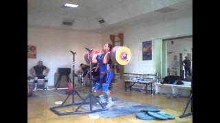 Dmitry Lapikov front squat  jerk 260kg 573lb [upl. by Ennaegroeg]