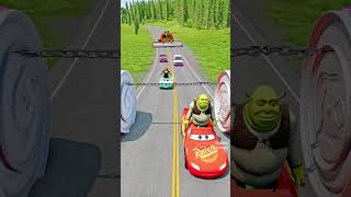 Crazy Cars amp FunnyStrange Cars VS 2 Bollard Barbie and GIANT Long Chain Crush  BeamNGdrive [upl. by Ches652]