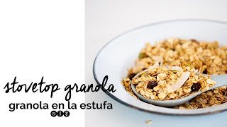 Granola en la estufa  Stovetop granola in 5 min [upl. by Ayekin]