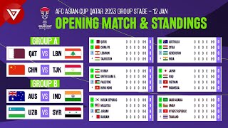 🔴 AFC Asian Cup 2023 Opening Match Schedule amp Standings Table [upl. by Annawyt719]