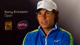 Rafael Nadal Interview Following Withdrawl From Sony Ericsson Open [upl. by Eelorac]