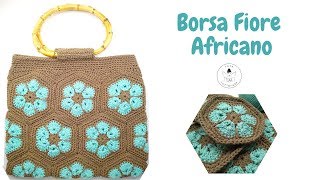 TUTORIAL Borsa Fiore Africano parte 1 african flower baglafatatuttofare [upl. by Akienat695]