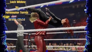 WWE 2K23 Lash Widow Vs Terminator Torres  Procelebrity Wrestling Tag Team Elimination Match [upl. by Neerhtak]