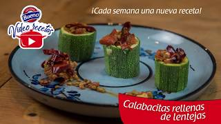 RECETA Calabacitas rellenas de lentejas [upl. by Emmeram]