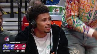 Toumani Camara Interview From the Bench  Portland Trail Blazers vs Golden State Warriors [upl. by Irac292]