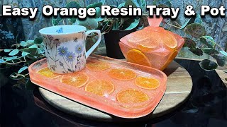 How To Make Easy Orange Resin Tray amp Pot [upl. by Thibaud]