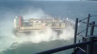 An LCAC Landing Craft Air Cushioned disembarking USS Bataan LHD5 [upl. by Emmerich]