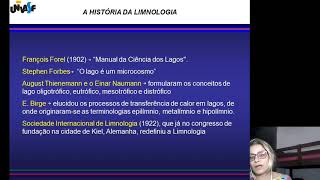 Aula 1  Parte 2  Introdução ao estudo de Limnologia  UNIVASF [upl. by Krute]