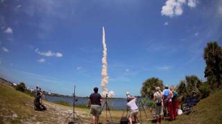 STS132  Extremely Loud Shuttle Launch from the Kennedy Space Center press site in HD [upl. by Hairem531]