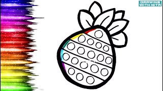 Pineapple Drawing Fruits 🍍 Drawing Colouring For Kids Drawing for Kids ​⁠DRAWINGWITHNITA [upl. by Hoagland]