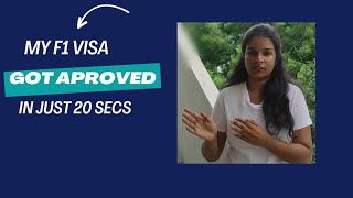 My F1 visa interview experienceMs in USAHyd consulateMy visa approved in 20 seconds [upl. by Senilec]