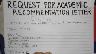 How To Write Request for Recommendation Letter for Academic Step by Step  Writing Practices [upl. by Adnavoj]