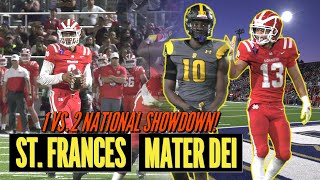 HISTORIC TOP TWO SHOWDOWN No 1 Mater Dei vs No 2 St Frances Academy Football Highlights [upl. by Zaremski]