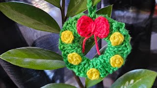 déco de Noël au crochet tuto couronne [upl. by Inuat926]