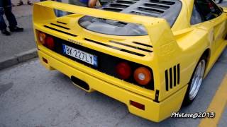 Ferrari F40 sound  startup revs acceleration [upl. by Airamak]