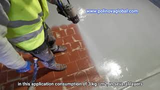 Polyurea application on industrial pavement Polinova Global SL [upl. by Partridge]