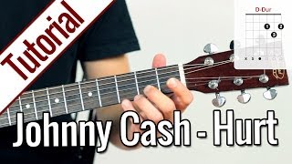 Johnny Cash  Hurt  Gitarren Tutorial Deutsch [upl. by Isleana]