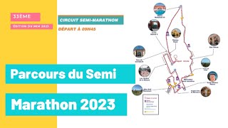 Parcours du Semi Marathon International de Marrakech 2023 [upl. by Beora]