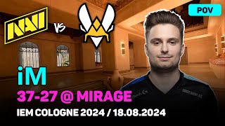 CS2 POV NAVI iM 3727 vs Vitality mirage  IEM Cologne 2024 Grand final  Aug 18 2024 [upl. by Bikales]