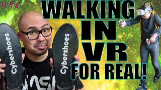 Walking in Place in VR  I used Cybershoes to STAND UP and WALK  review [upl. by Lopez]