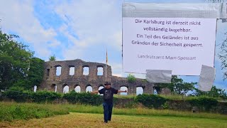 Burgruine Karlsburg von Karlstadt am Main ist aus Sicherheitsgründen halb abgesperrt seit 2023 [upl. by Noseimaj]