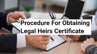 Procedure For Obtaining Legal Heirs Certificate Lawyers of Pakistan Legal Series [upl. by Hartill375]