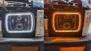 19891995 Toyota Pickup LED Headlight Install  Switchback  Halo [upl. by Kaehpos809]