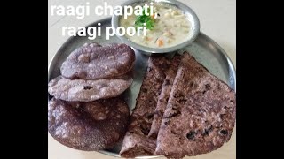 RAGI FLOUR POORI AND CHAPATI  RAGI RECIPE IN TAMIL  RAGI BREAKFAST  RAGI SAPPATHI RECIPE  POORI [upl. by Kcirdderf571]