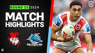 NRL 2024  Dragons v Sharks  Match Highlights [upl. by Anette]