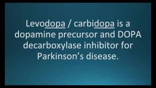 How to pronounce levodopa carbidopa Sinemet Memorizing Pharmacology Flashcard [upl. by Idnarb]