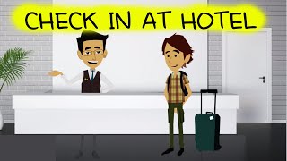 How to check in a hotel  English conversation  Check in procedure in hotel [upl. by Rossuck362]