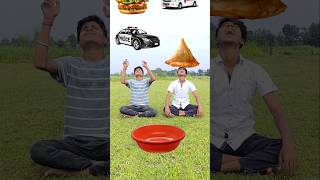 Police car Ambulance Tractor catching and eating Samosa lollipop Burger vs frog Funny vfx magic [upl. by Ginsberg]