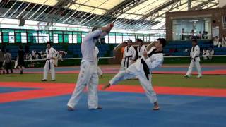 Taekwondo camp  Matt Chorvath vs Yousef Karami sparing [upl. by Sisenej]