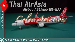 1400 Now Everyone Can Fly A321neo Thai AirAsia Airbus A321neo HSEAA【Phoenix Models 2020】Shorts [upl. by Eivla]