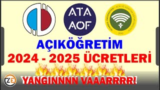 AÖF Harç Ücretleri 20242025 Açıköğretim İlk Kayıt  Sınavsız İkinci Üniversite  DGS ve Yatay Geçiş [upl. by Kciredec684]