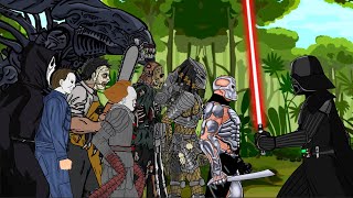 Darth Vader vs Team Jason  Pedator Ailen Pennywise Ghostface Michael  Animation Full Movie [upl. by Sandeep]