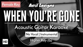 When Youre Gone Karaoke Acoustic  Avril Lavigne HQ Audio [upl. by Amitaf]