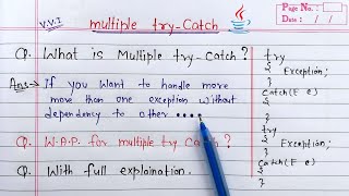 multiple try catch block in java  Learn Coding [upl. by Ravahs246]